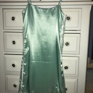 O MIGHTY BLUE SATIN DRESS